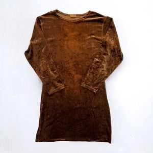 Brown velour top, size XS